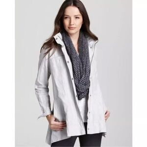 Eileen Fisher Rumpled Organic Cotton Blend Hooded Jacket Size XL